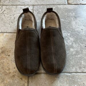 Minnetonka Men's Leather & Fur Slippers